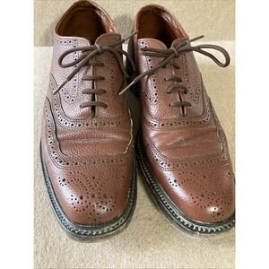 Dack Bespoke Grain Leather Wingtip Oxford Sz 9 Brown‎ Derby Shoes vtg